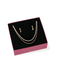 Women's necklace and matching earrings set One Jewels OJSEGT01G Golden