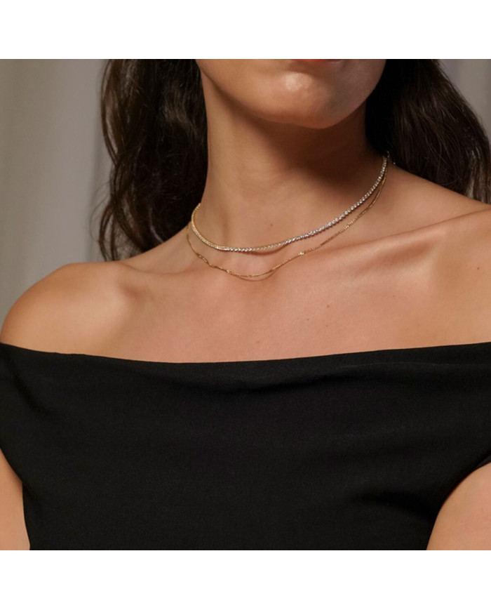 Women's necklace and matching earrings set One Jewels OJSEGT01G Golden