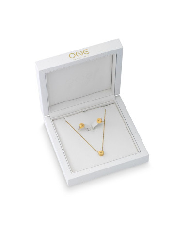 Women's necklace and matching earrings set One Jewels OJDEN01 Golden