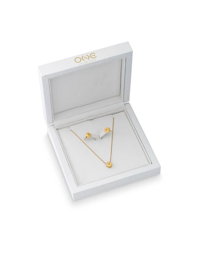 Women's necklace and matching earrings set One Jewels OJDEN01 Golden
