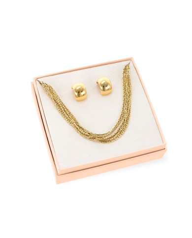 Women's necklace and matching earrings set One Jewels OJSESP01G Golden