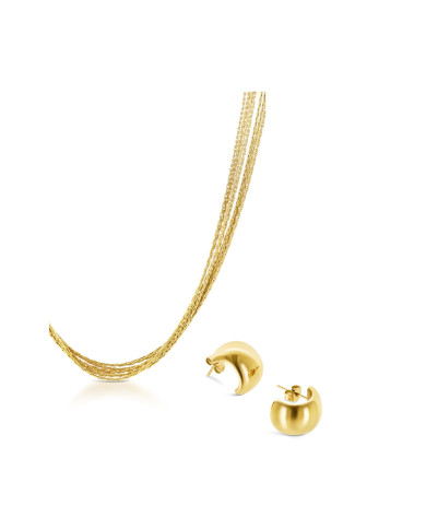 Women's necklace and matching earrings set One Jewels OJSESP01G Golden