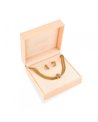 Women's necklace and matching earrings set One Jewels OJSET15G Golden