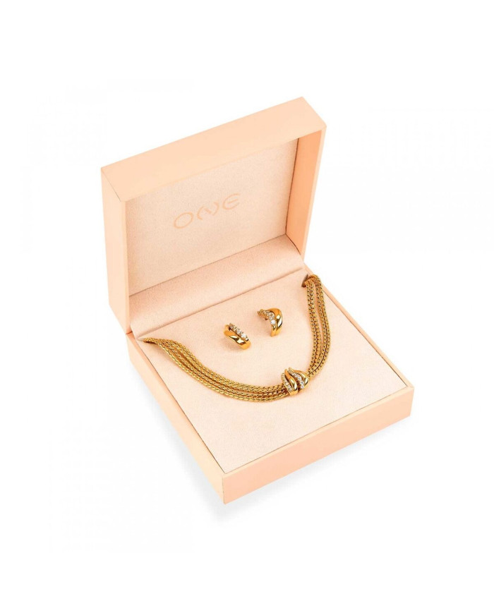 Women's necklace and matching earrings set One Jewels OJSET15G Golden