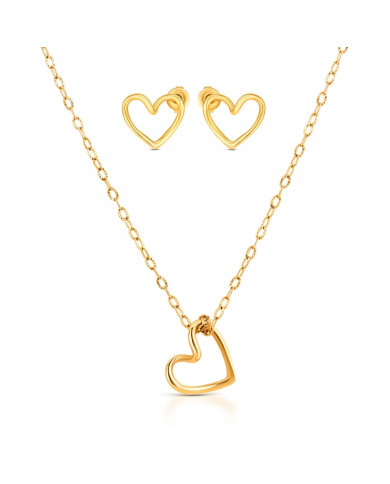 Women's necklace and matching earrings set One Jewels OJSET22G Golden