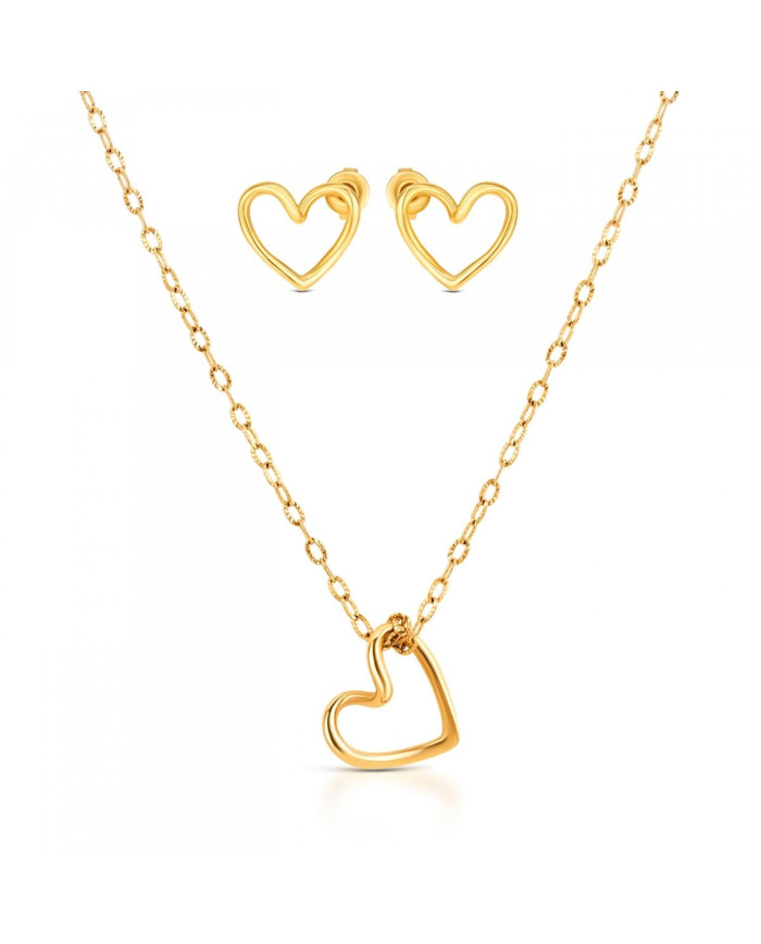 Women's necklace and matching earrings set One Jewels OJSET22G Golden