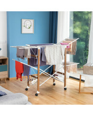 Folding Vertical Clothes Dryer with Wheels Dreeyl InnovaGoods 38 Bars