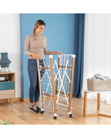 Folding Vertical Clothes Dryer with Wheels Dreeyl InnovaGoods 38 Bars