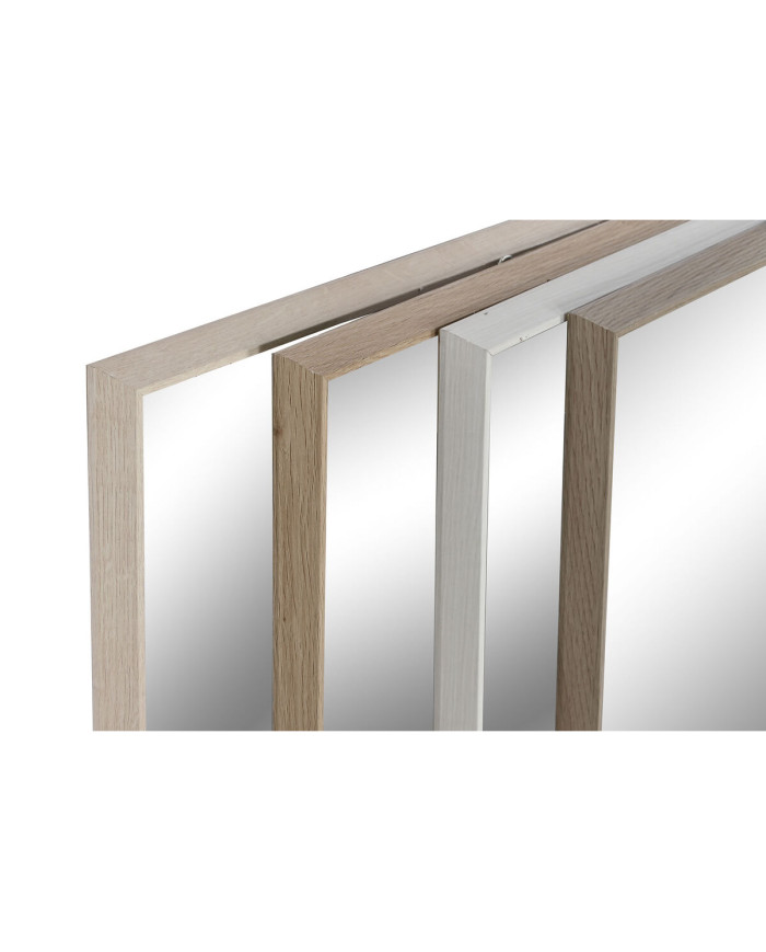 Wall mirror Home ESPRIT White Brown Beige Grey Crystal polystyrene 63,3 x 2,6 x 89,6 cm (4 Units)