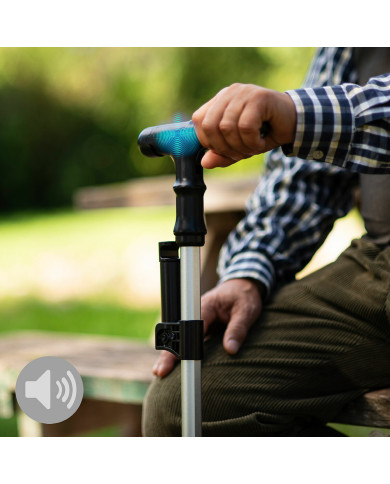 Extendable Walking Stick with LED, Alarm and Grabber Hannde InnovaGoods