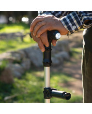 Extendable Walking Stick with LED, Alarm and Grabber Hannde InnovaGoods