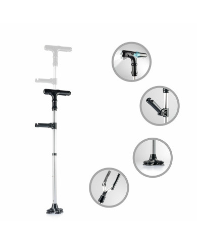 Extendable Walking Stick with LED, Alarm and Grabber Hannde InnovaGoods
