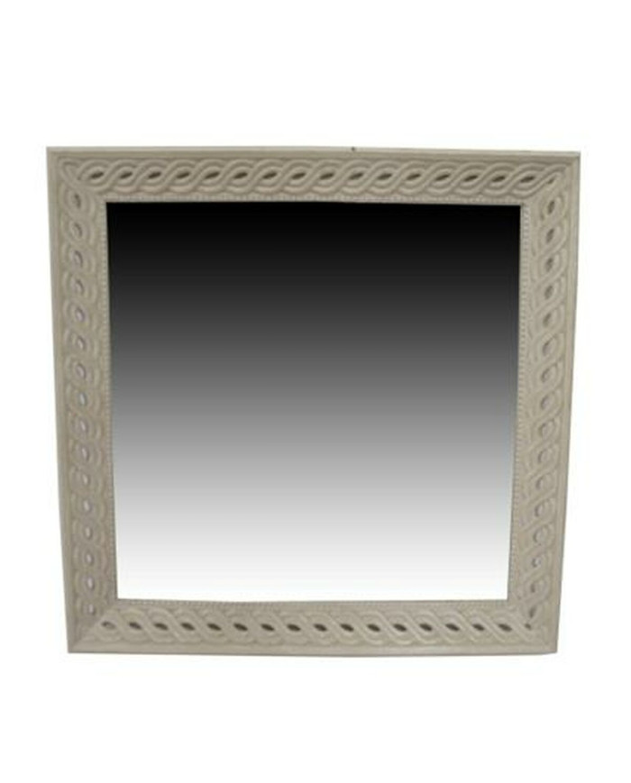 Wall mirror Home ESPRIT White Natural Mango wood Romantic 92 x 6 x 92 cm