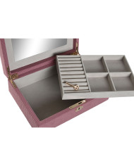 Jewelry box Home ESPRIT Cream Magenta 27 x 19 x 9 cm