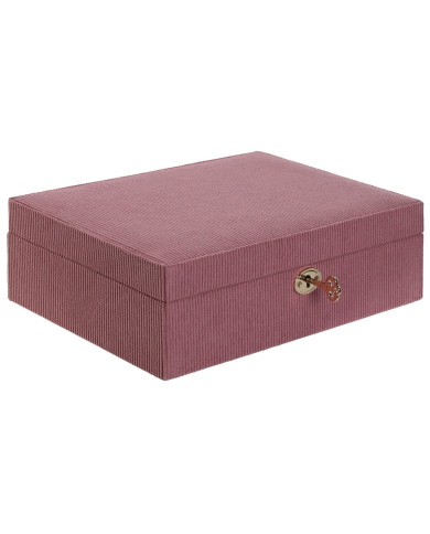 Jewelry box Home ESPRIT Cream Magenta 27 x 19 x 9 cm