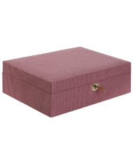 Jewelry box Home ESPRIT Cream Magenta 27 x 19 x 9 cm