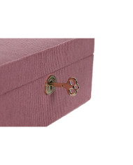 Jewelry box Home ESPRIT Cream Magenta 27 x 19 x 9 cm