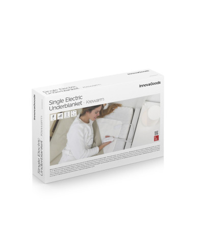 Single Electric Underblanket Krewarm InnovaGoods 60 W 80 x 150 cm White