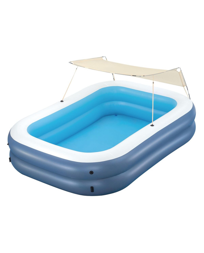 Bestway Inflatable Pool 2 Chambers Rectangular with Canopy 254x178x140 cm +6 Years