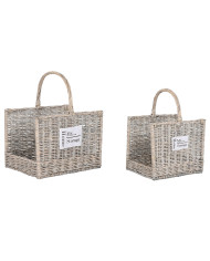 Log Stand Home ESPRIT Natural wicker 47 x 35 x 54 cm (2)