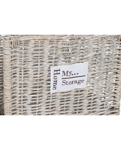 Log Stand Home ESPRIT Natural wicker 47 x 35 x 54 cm (2)