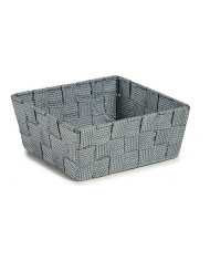 Basket Kipit Grey Polyester Cloth Braiding 18 x 8 x 21 cm 21 x 8 x 18 cm