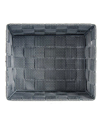 Basket Kipit Grey Polyester Cloth Braiding 18 x 8 x 21 cm 21 x 8 x 18 cm