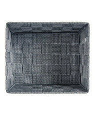 Basket Kipit Grey Polyester Cloth Braiding 18 x 8 x 21 cm 21 x 8 x 18 cm
