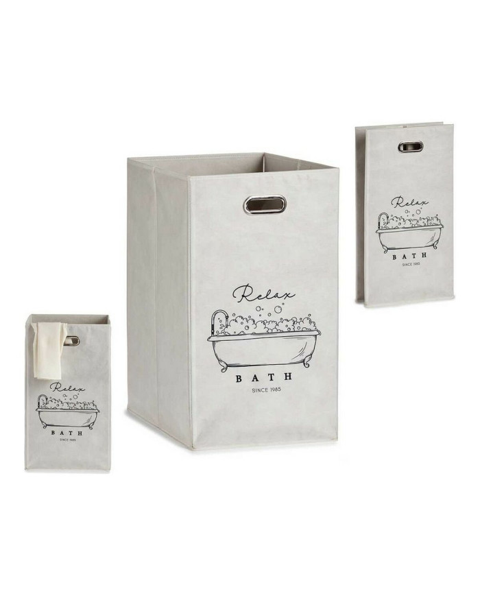Multi-purpose basket Berilo Relax Bath White Cardboard 60 L 35 x 57 x 35 cm Foldable