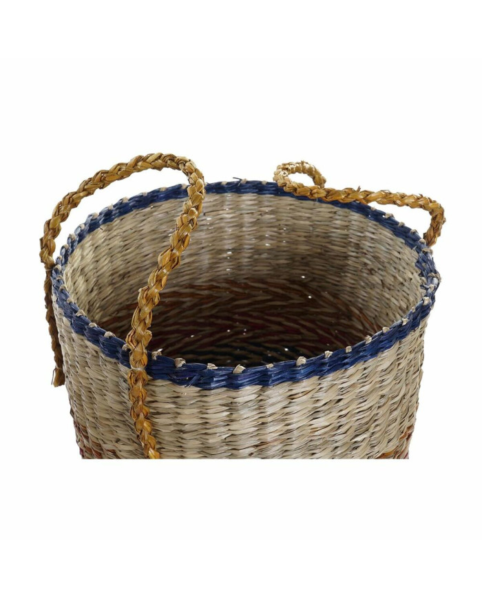 Basket set DKD Home Decor Orange Green Seagrass (35 x 22 x 46 cm) (2 pcs)