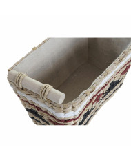 Basket set DKD Home Decor White Black Maroon Natural Natural Fibre 39 x 27 x 24 cm 3 Pieces