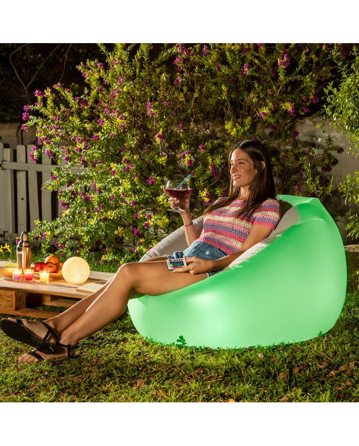 Inflatable Armchair with Multicoloured LED and Remote Control Chight InnovaGoods