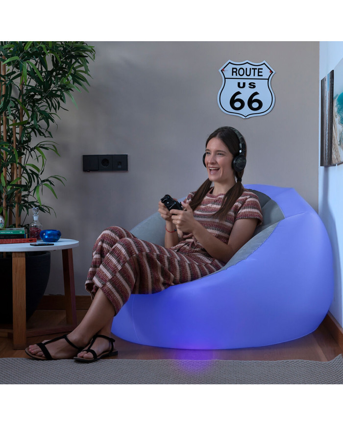 Inflatable Armchair with Multicoloured LED and Remote Control Chight InnovaGoods