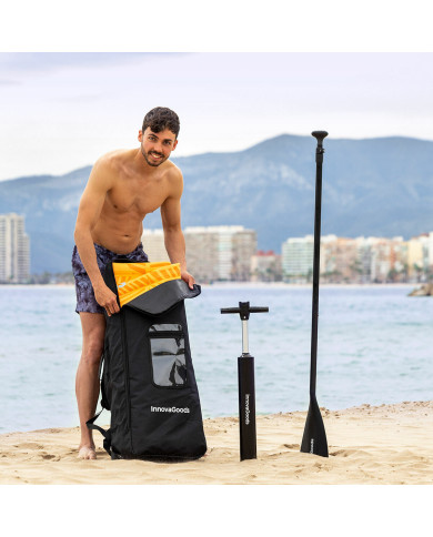 2-in-1 Inflatable Paddle Surf Board with Seat and Accessories Siros InnovaGoods Orange 10'5" 320 cm (Refurbished A)