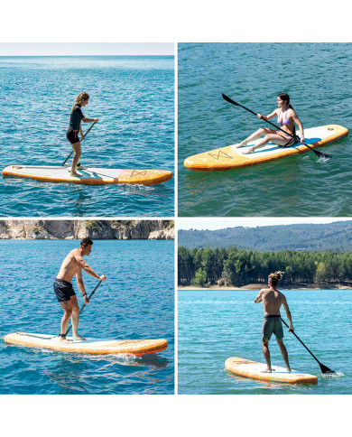 2-in-1 Inflatable Paddle Surf Board with Seat and Accessories Siros InnovaGoods Orange 10'5" 320 cm (Refurbished A)