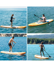2-in-1 Inflatable Paddle Surf Board with Seat and Accessories Siros InnovaGoods Orange 10'5" 320 cm (Refurbished A)