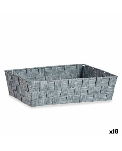 Multi-purpose basket Kipit Grey Polyester Cloth Braiding 3,8 L (18 Units)