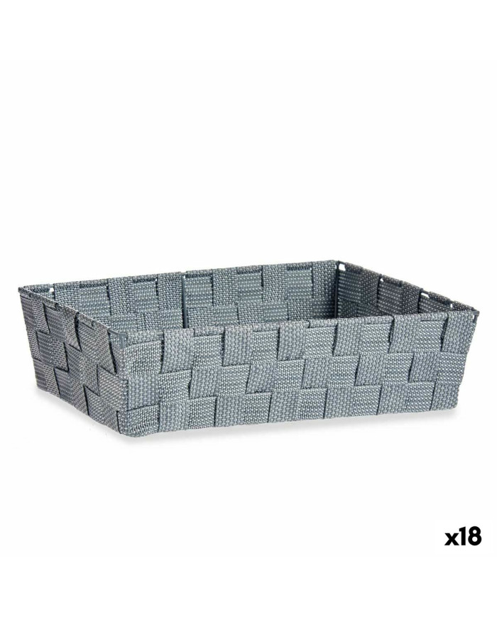 Multi-purpose basket Kipit Grey Polyester Cloth Braiding 3,8 L (18 Units)