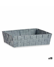 Multi-purpose basket Kipit Grey Polyester Cloth Braiding 3,8 L (18 Units)