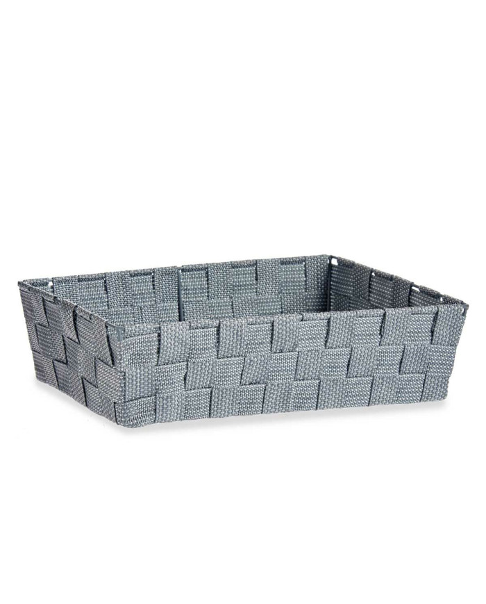 Multi-purpose basket Kipit Grey Polyester Cloth Braiding 3,8 L (18 Units)