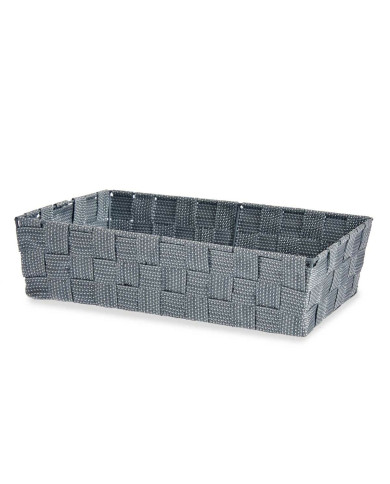 Multi-purpose basket Kipit Grey Polyester Cloth Braiding 3,8 L (18 Units)