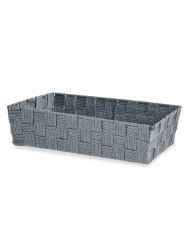 Multi-purpose basket Kipit Grey Polyester Cloth Braiding 3,8 L (18 Units)