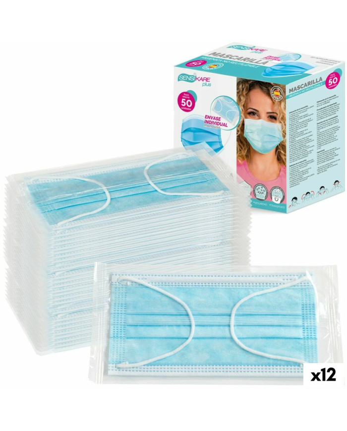 Box of hygienic masks SensiKare 50 Pieces (12 Units)