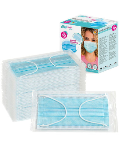 Box of hygienic masks SensiKare 50 Pieces (12 Units)