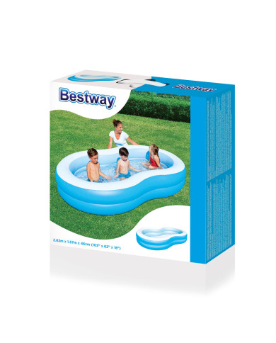Inflatable Paddling Pool for Children Bestway Multicolour 262 x 157 x 46 cm