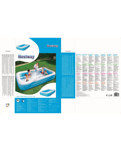 Inflatable Paddling Pool for Children Bestway Multicolour 305 x 183 x 56 cm