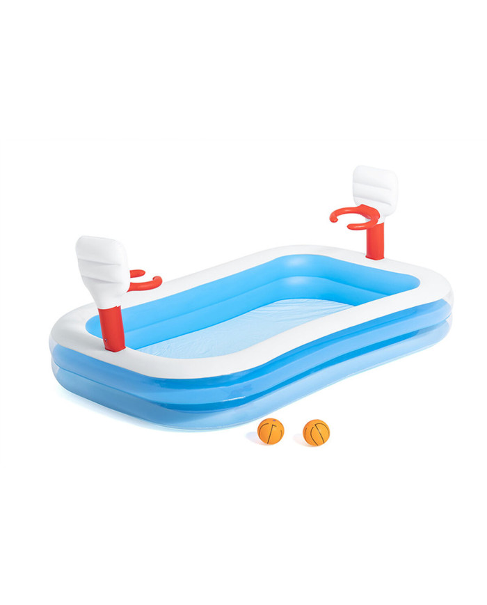 Inflatable Paddling Pool for Children Bestway 636 L 254 x 168 x 102 cm Basketball