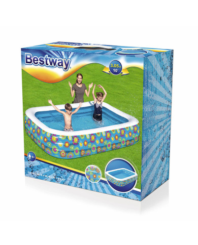 Inflatable Paddling Pool for Children Bestway 636 L 254 x 168 x 102 cm Basketball