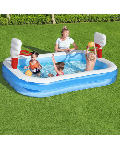 Inflatable Paddling Pool for Children Bestway 636 L 254 x 168 x 102 cm Basketball