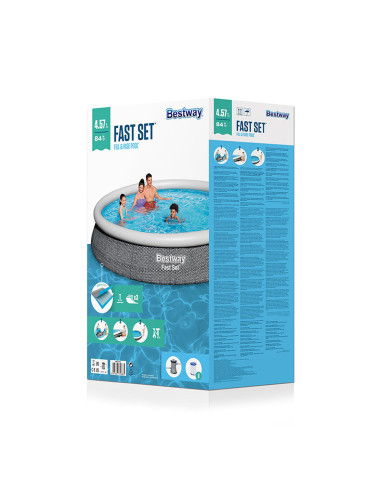 Inflatable pool Bestway Grey 7340 L 396 x 84 cm